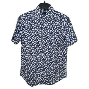 Nautica Navtech Performance Moisture-Wicking Trim Fit floral print shirt sz S